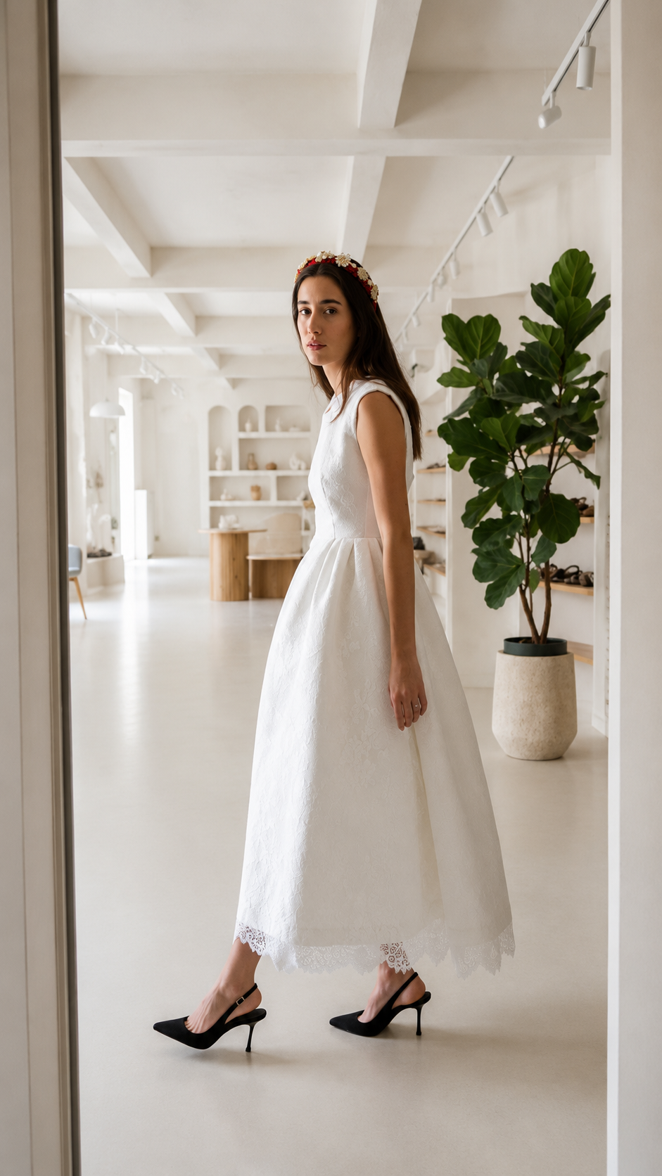 Ivory Reverie Midi Dress - Image 3