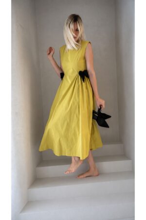 Soft Gold Midi Dress