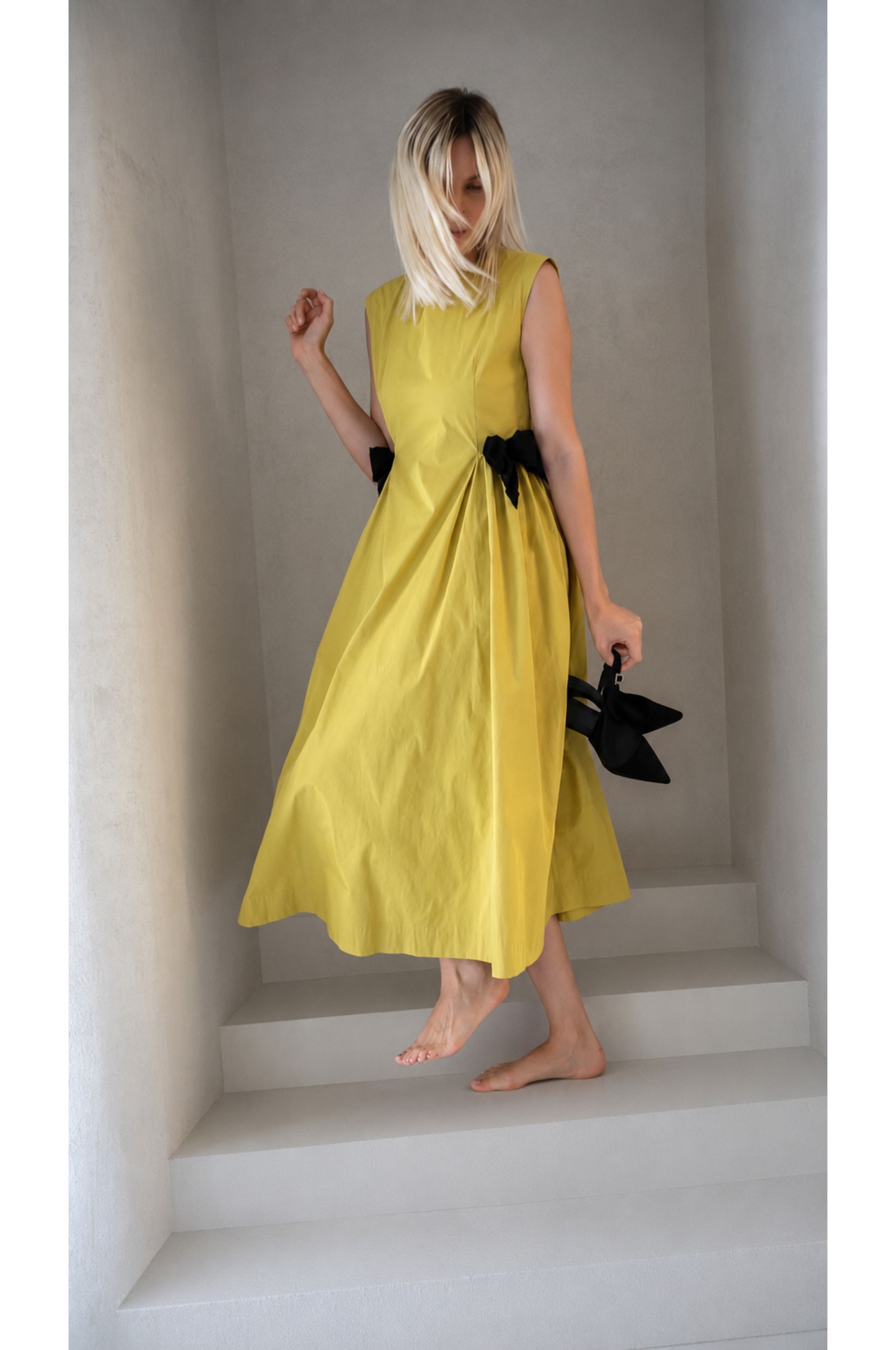 Soft Gold Midi Dress
