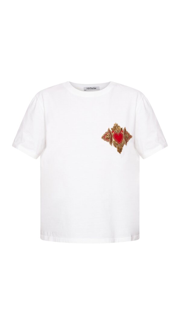 GOLDEN HEART TOP WHITE - imagine 2